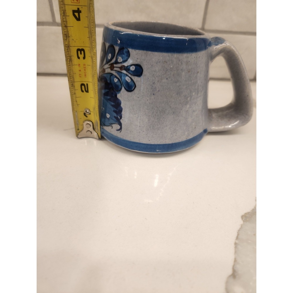 Vintage Tonala Mexico Large 14 Ounce Mug Blue Bird Floral Design Unique Style - Picture 11 of 12
